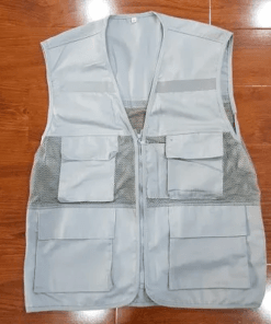 May Áo Bảo Hộ Lao Động Ba Lỗ Ghi Sọc Vàng – Thoáng Mát, Phát Sáng Về Đêm – Sản Phẩm Chuyên Nghiệp Từ Đồng Phục 365 13 14 ao ghi le bao ho 1