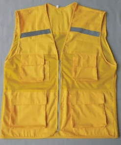 May Áo Bảo Hộ Lao Động Ba Lỗ Ghi Sọc Vàng – Thoáng Mát, Phát Sáng Về Đêm – Sản Phẩm Chuyên Nghiệp Từ Đồng Phục 365 11 14 ao ghi le bao ho 3