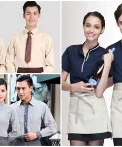 Áo Nhân Viên Phục Vụ Màu Xanh Rêu – Đồng Phục Đẹp, Sang Trọng Và Chuyên Nghiệp Từ Đồng Phục 365 17 27 Dong phuc phuc vu Ao so mi ao ghi le vay va tap de thuong duoc thiet ke rieng theo tieu chuan nha hang 2