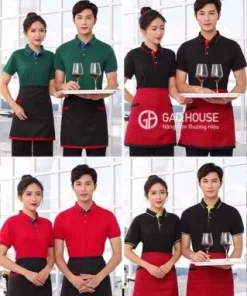 Áo Nhân Viên Phục Vụ Màu Xanh Rêu – Đồng Phục Đẹp, Sang Trọng Và Chuyên Nghiệp Từ Đồng Phục 365 11 27 Dong phuc phuc vu Ao so mi ao ghi le vay va tap de thuong duoc thiet ke rieng theo tieu chuan nha hang 4