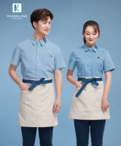 Áo Nhân Viên Phục Vụ Màu Xanh Rêu – Đồng Phục Đẹp, Sang Trọng Và Chuyên Nghiệp Từ Đồng Phục 365 14 27 Dong phuc phuc vu Ao so mi ao ghi le vay va tap de thuong duoc thiet ke rieng theo tieu chuan nha hang 7
